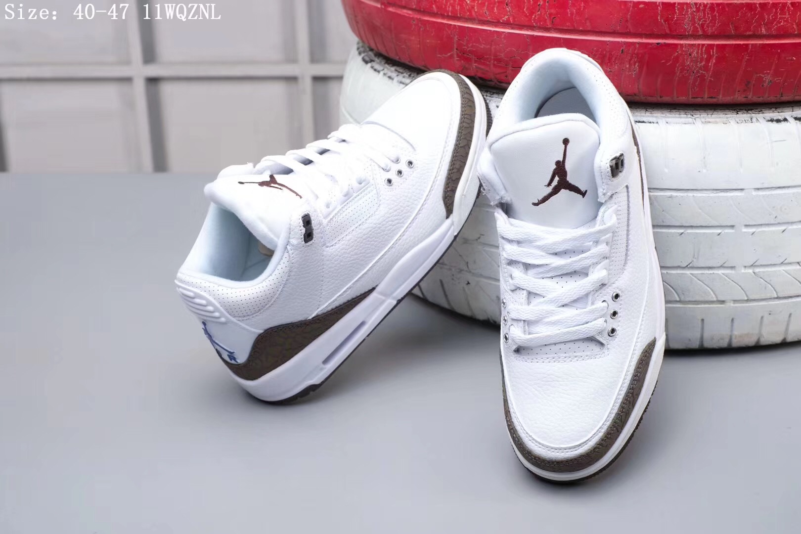 Original Air Jordan 3 White Brown Shoes - Click Image to Close